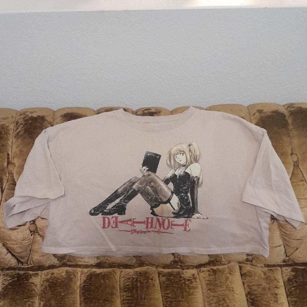 Anime Vintage Deathnote Graphic Crop Top 18in